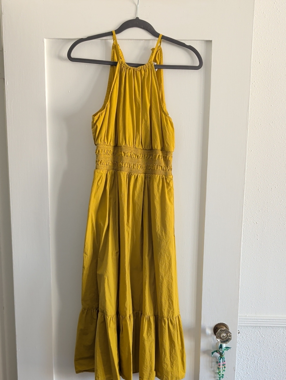 a new day Mustard Halter Midi Dress